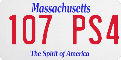 MA license plate 107PS4
