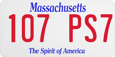 MA license plate 107PS7