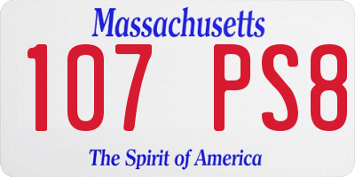 MA license plate 107PS8