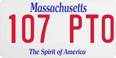 MA license plate 107PT0
