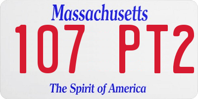 MA license plate 107PT2