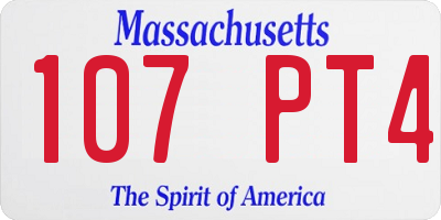 MA license plate 107PT4