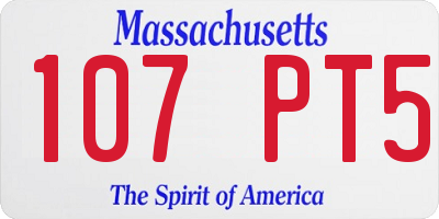 MA license plate 107PT5