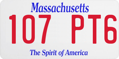 MA license plate 107PT6