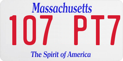 MA license plate 107PT7