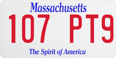 MA license plate 107PT9