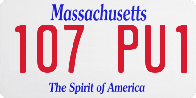 MA license plate 107PU1