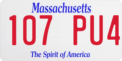 MA license plate 107PU4