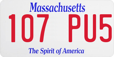 MA license plate 107PU5
