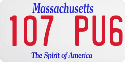 MA license plate 107PU6