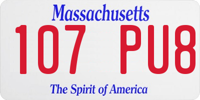 MA license plate 107PU8