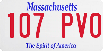 MA license plate 107PV0