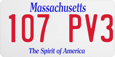 MA license plate 107PV3