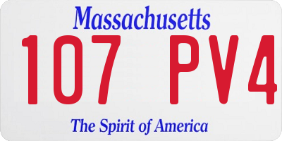 MA license plate 107PV4