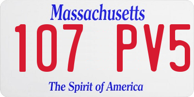 MA license plate 107PV5