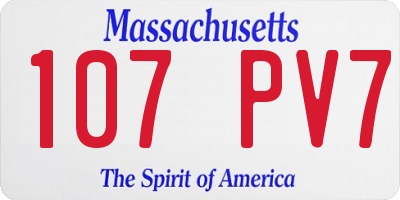 MA license plate 107PV7