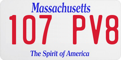 MA license plate 107PV8