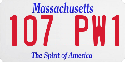 MA license plate 107PW1