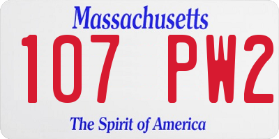 MA license plate 107PW2