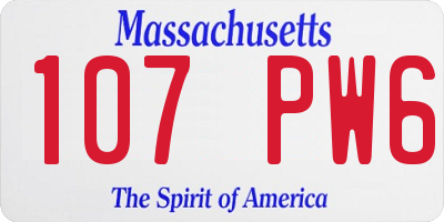 MA license plate 107PW6