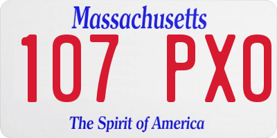 MA license plate 107PX0