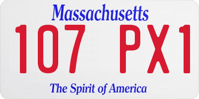 MA license plate 107PX1