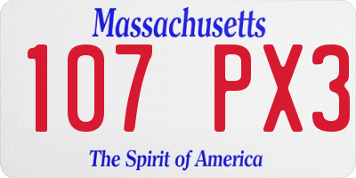 MA license plate 107PX3