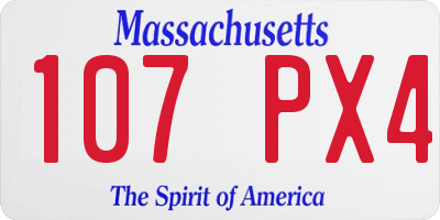 MA license plate 107PX4