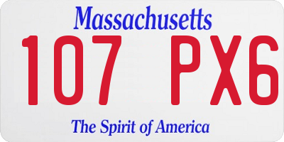 MA license plate 107PX6