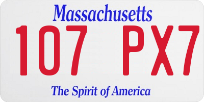 MA license plate 107PX7