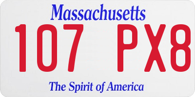 MA license plate 107PX8
