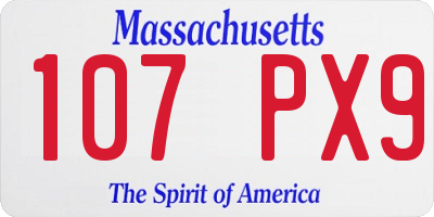 MA license plate 107PX9