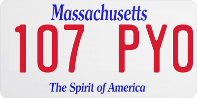 MA license plate 107PY0