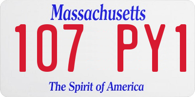 MA license plate 107PY1