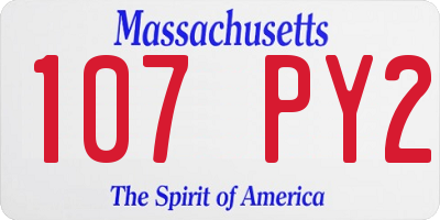 MA license plate 107PY2