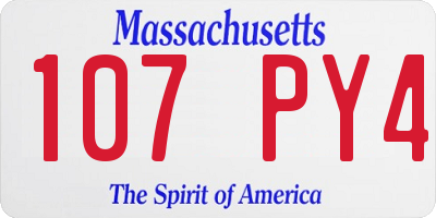 MA license plate 107PY4