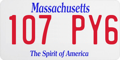 MA license plate 107PY6