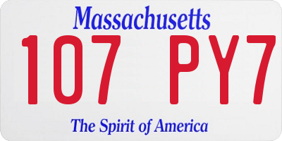 MA license plate 107PY7