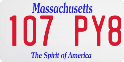 MA license plate 107PY8
