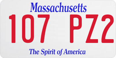 MA license plate 107PZ2