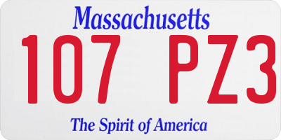 MA license plate 107PZ3