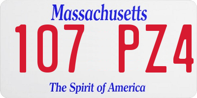 MA license plate 107PZ4