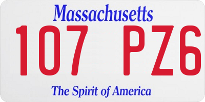 MA license plate 107PZ6