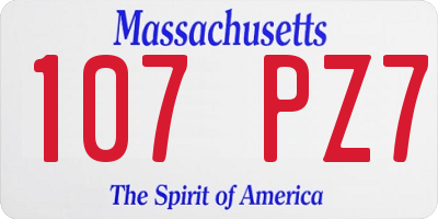 MA license plate 107PZ7