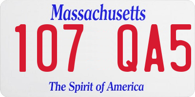 MA license plate 107QA5