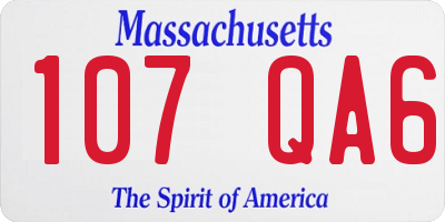 MA license plate 107QA6