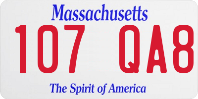 MA license plate 107QA8