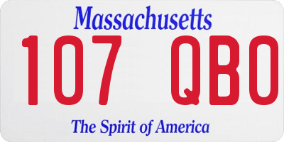 MA license plate 107QB0