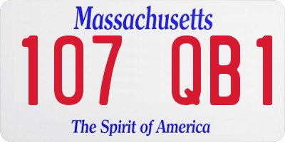 MA license plate 107QB1