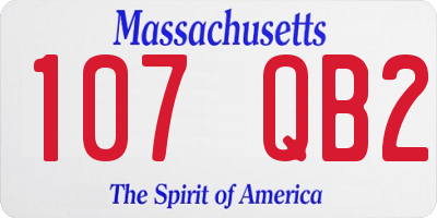 MA license plate 107QB2